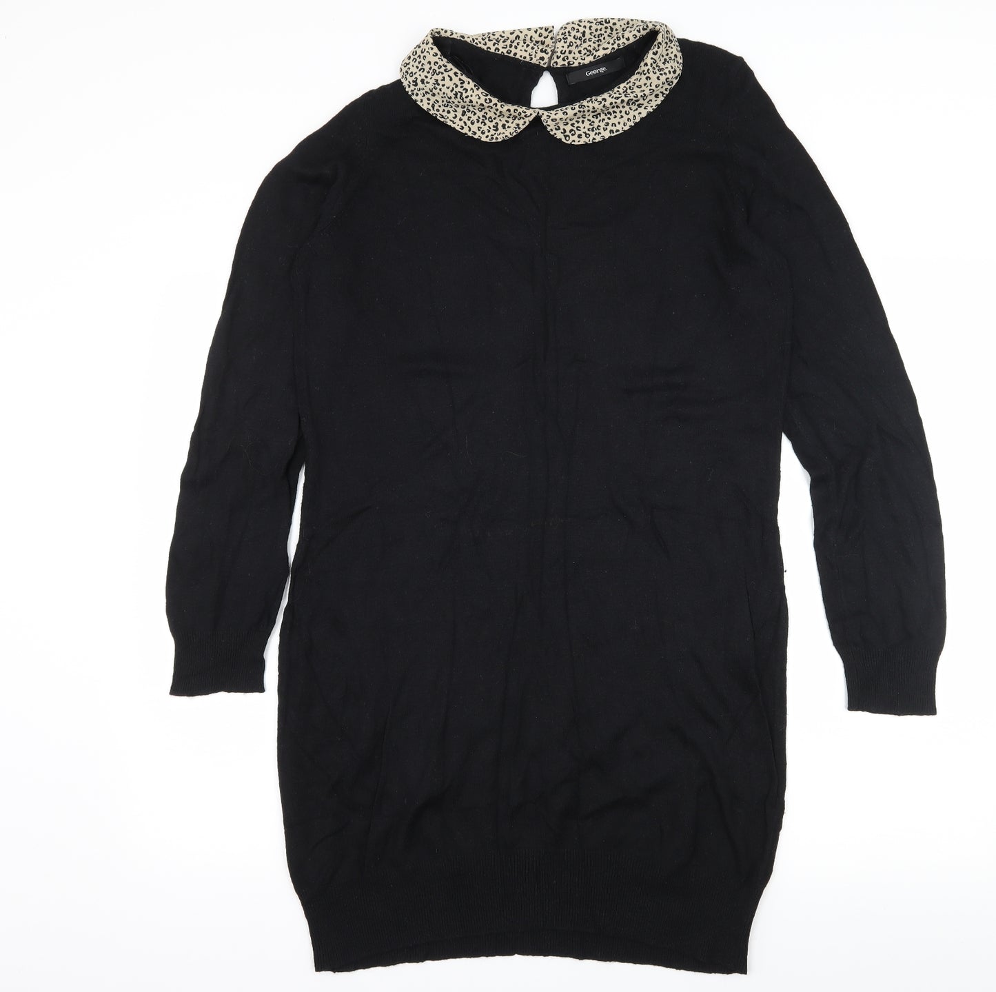 George Womens Black  Knit Jumper Dress  Size 16