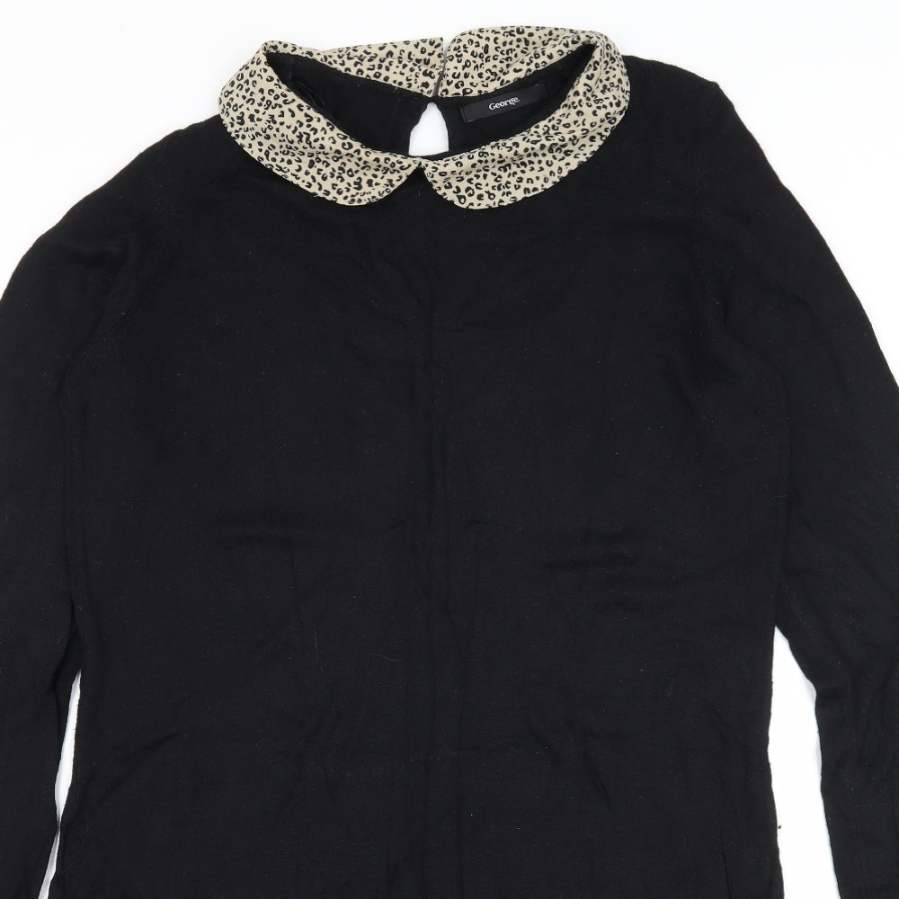George Womens Black  Knit Jumper Dress  Size 16