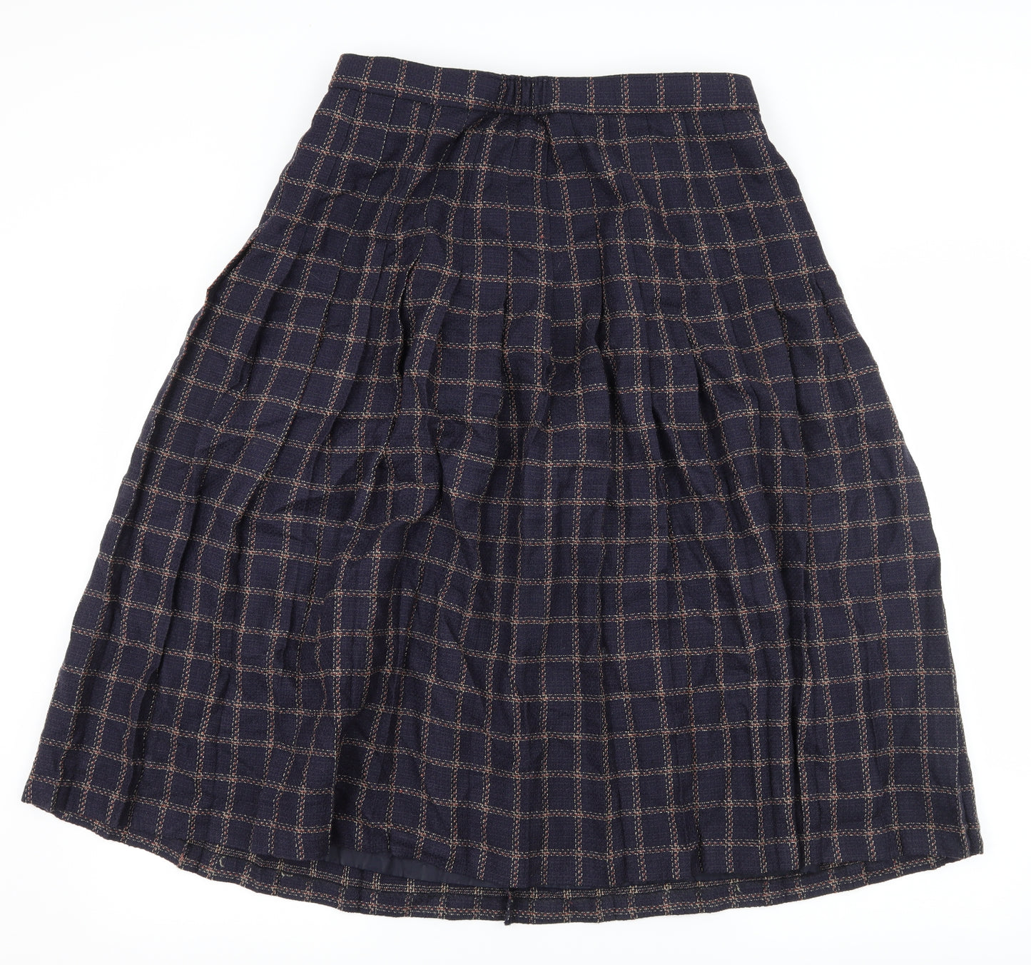 Preworn Womens Blue Check  Flare Skirt Size 32 in