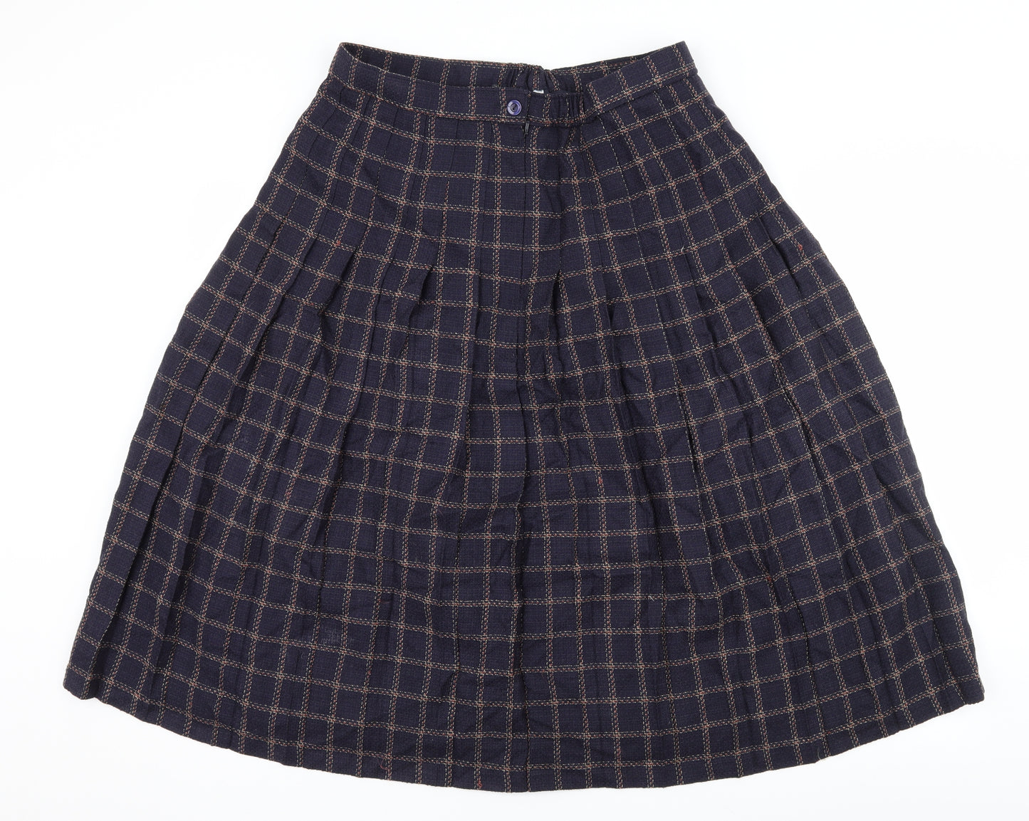 Preworn Womens Blue Check  Flare Skirt Size 32 in
