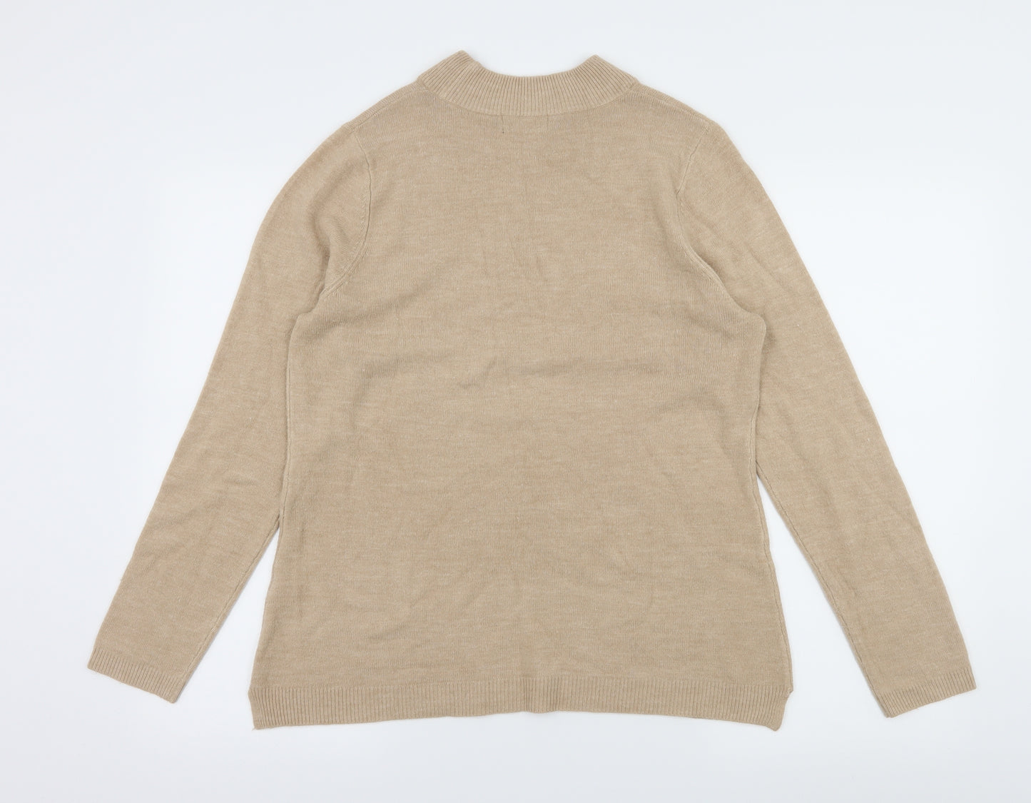 Papaya Womens Beige  Knit Pullover Jumper Size 16