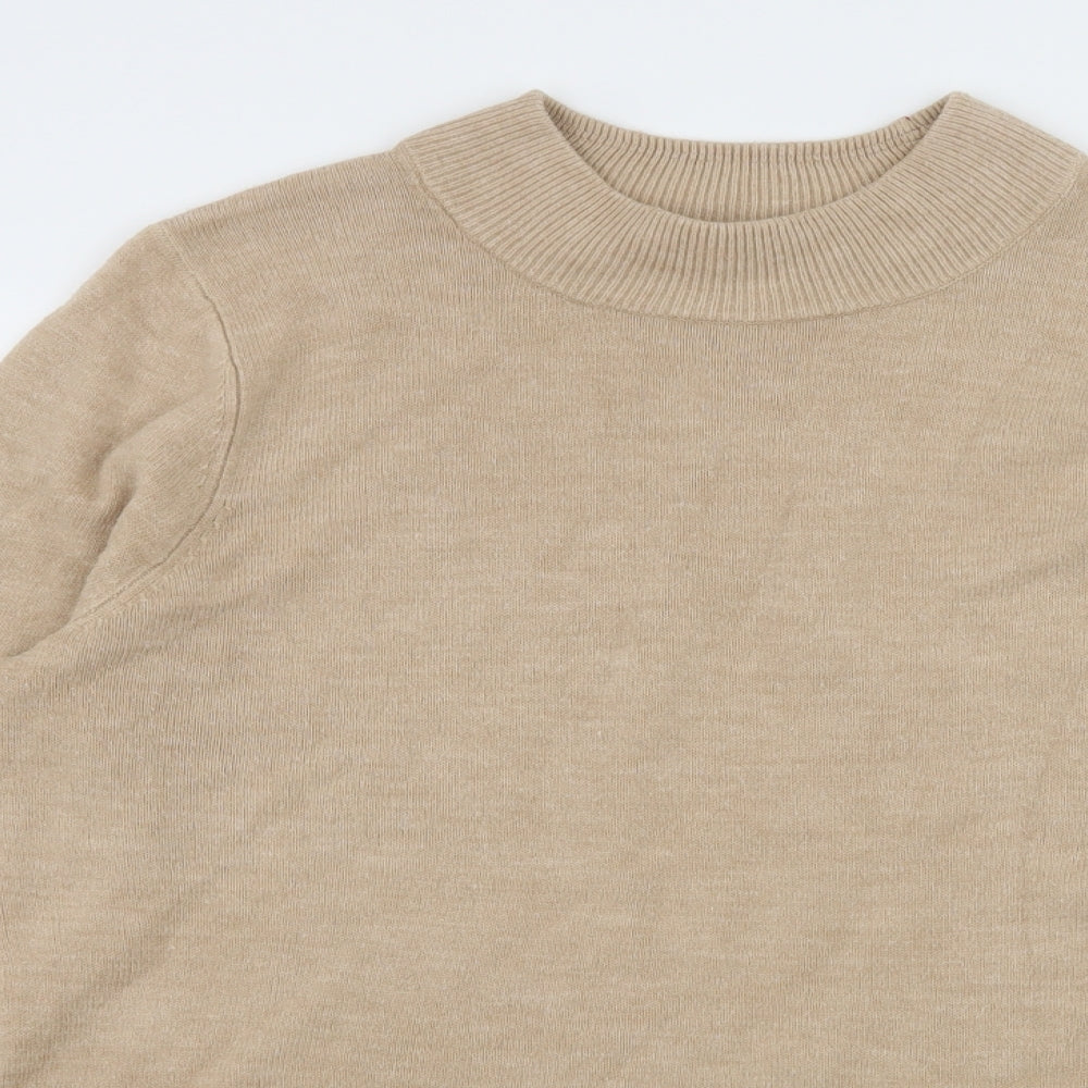 Papaya Womens Beige  Knit Pullover Jumper Size 16