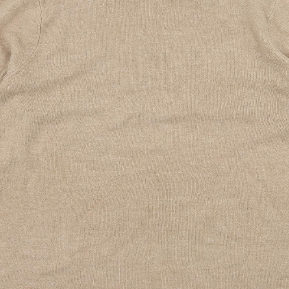 Papaya Womens Beige  Knit Pullover Jumper Size 16