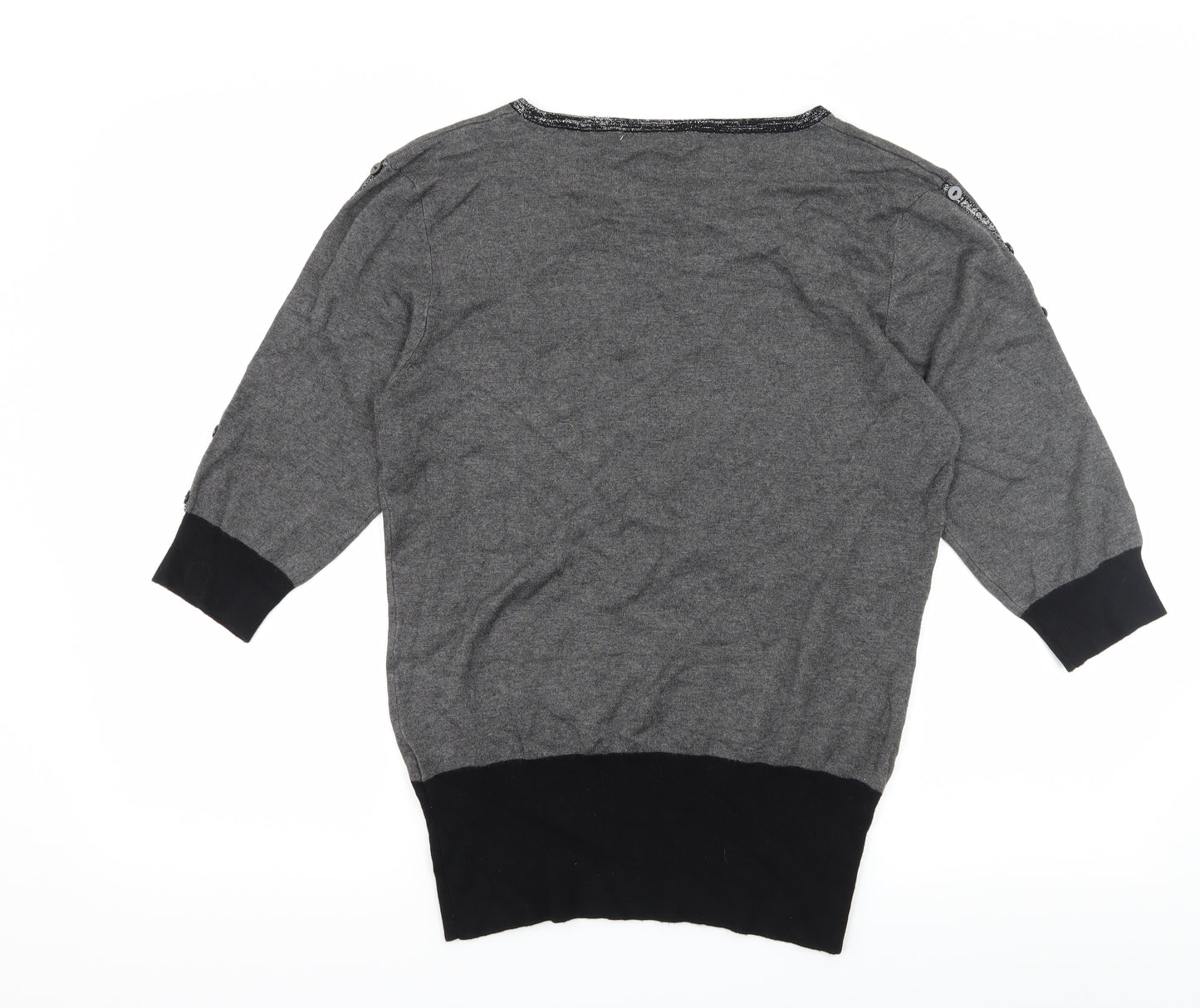 Klass Collection Womens Grey  Knit Pullover Jumper Size L