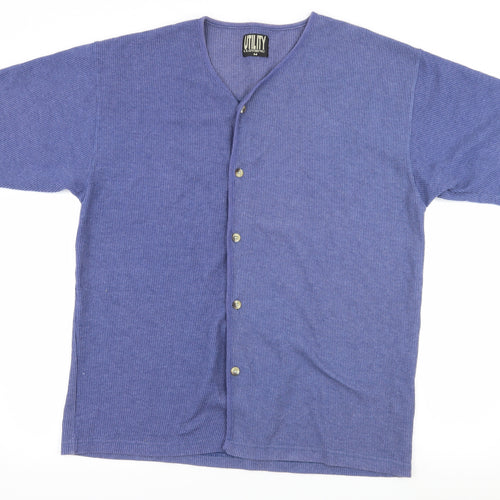Utility Womens Blue  Jersey Jersey Blouse Size M