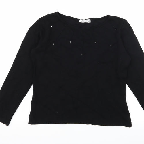 Waterfall Womens Black  Jersey Basic T-Shirt Size L