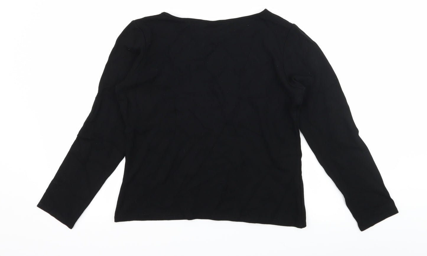 Waterfall Womens Black  Jersey Basic T-Shirt Size L
