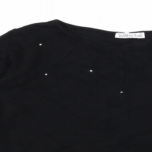 Waterfall Womens Black  Jersey Basic T-Shirt Size L
