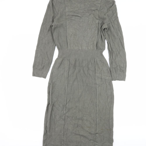 H&M Womens Green  Knit Fit & Flare  Size M
