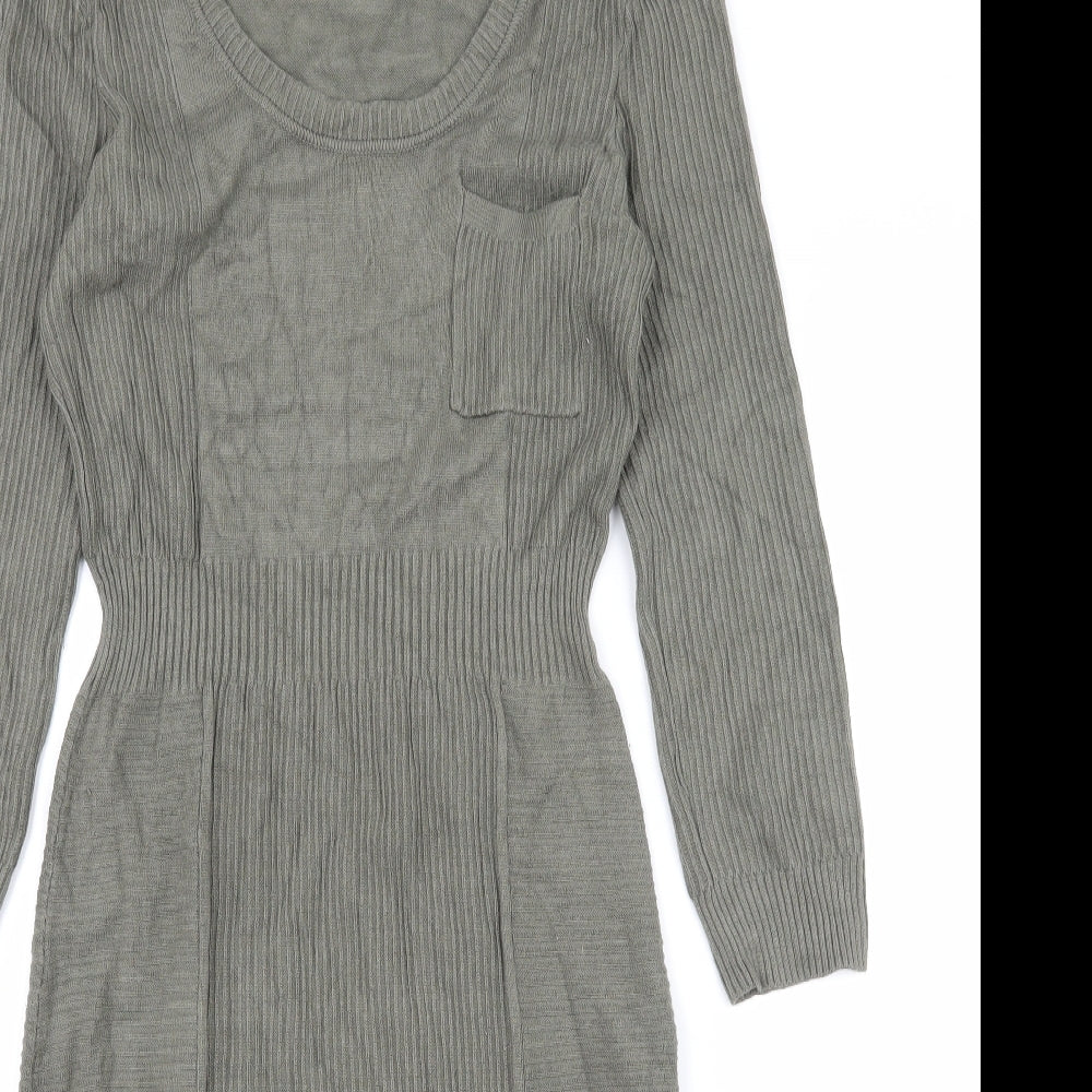 H&M Womens Green  Knit Fit & Flare  Size M
