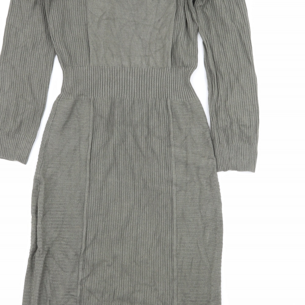H&M Womens Green  Knit Fit & Flare  Size M