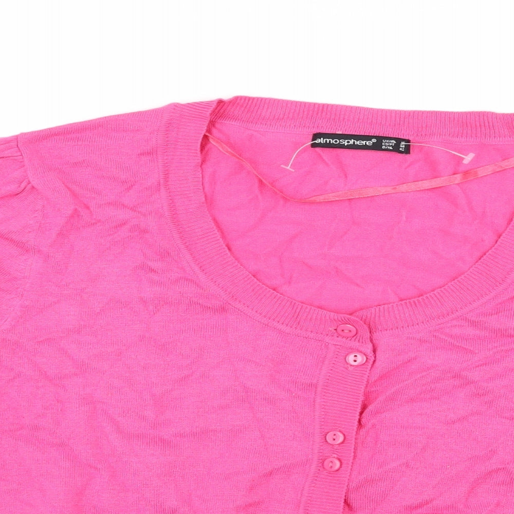 Atmosphere Womens Pink  Knit Cardigan Jumper Size 16