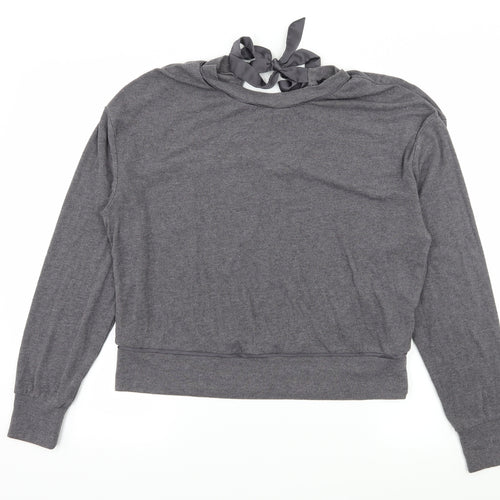 New Look Womens Grey  Jersey Pullover Sweatshirt Size S