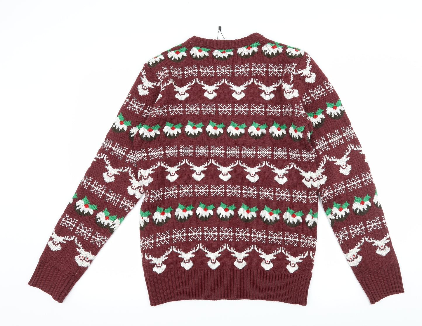Another Influence Mens Brown  Knit Pullover Jumper Size S  - Christmas Pudding
