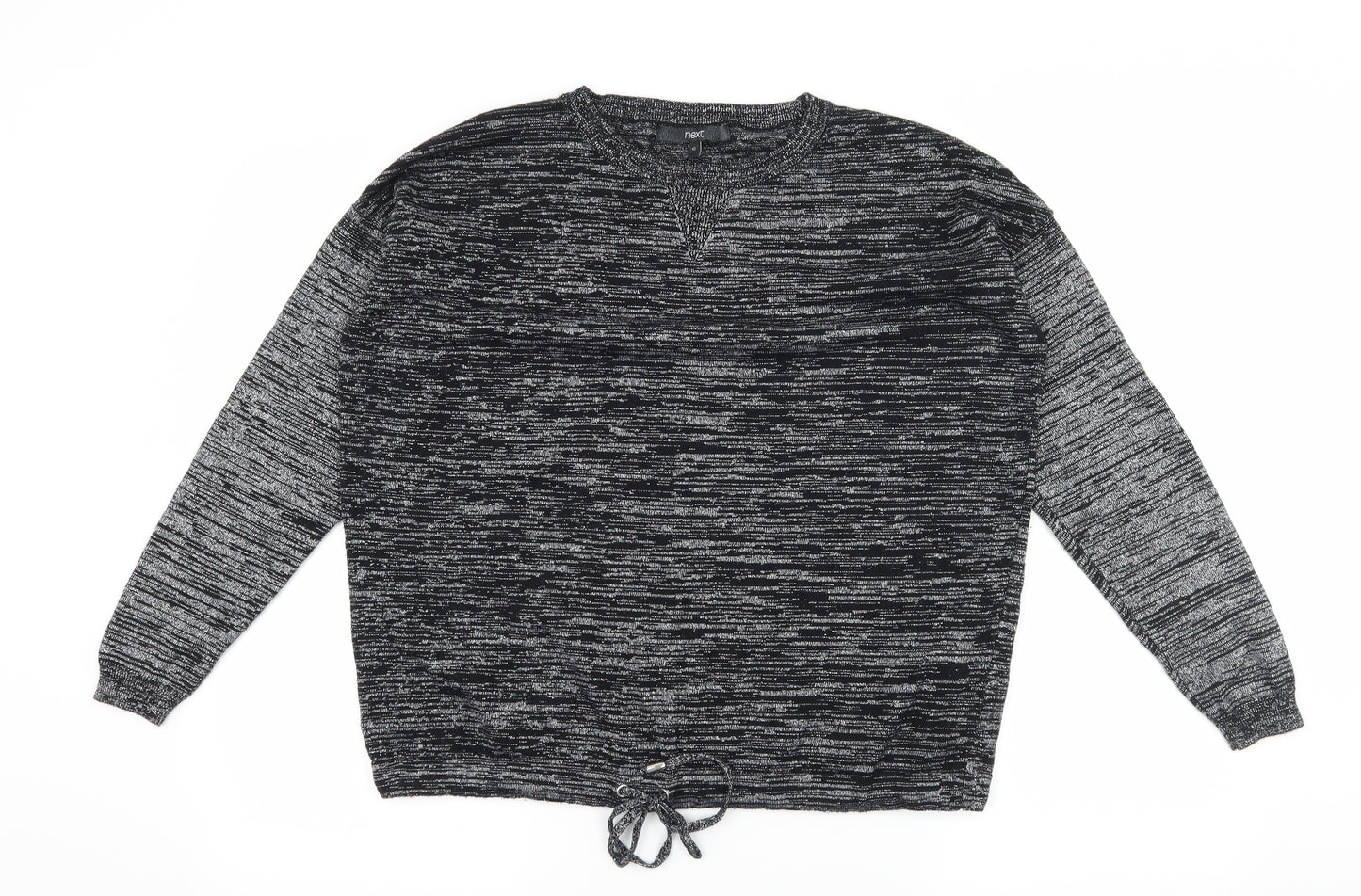 NEXT Womens Black Striped Jersey Pullover Sweatshirt Size 12
