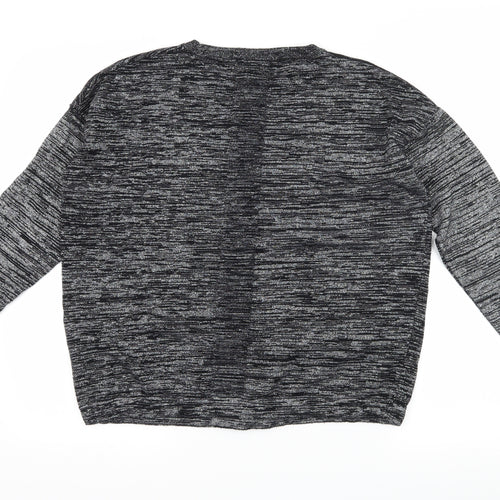 NEXT Womens Black Striped Jersey Pullover Sweatshirt Size 12