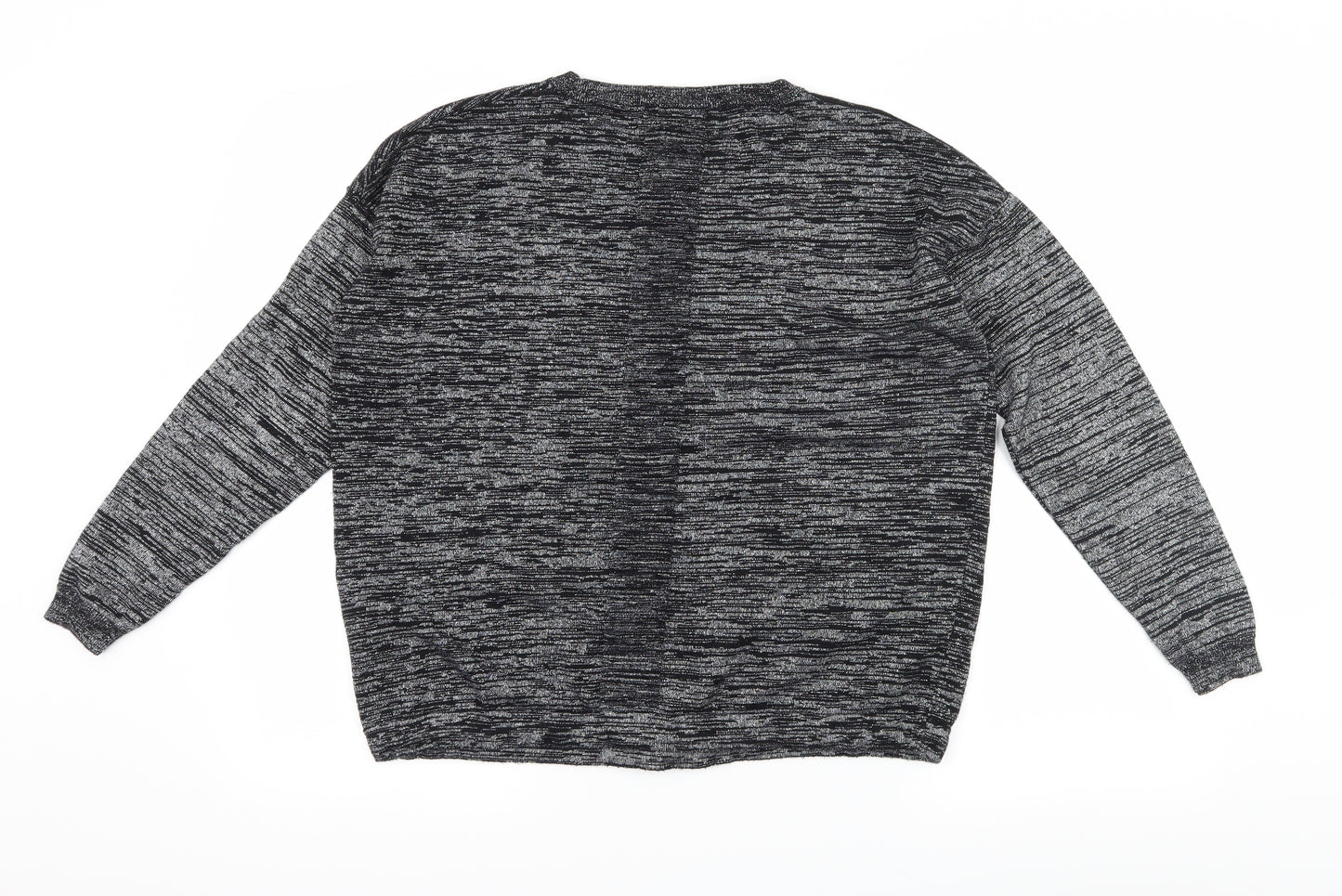 NEXT Womens Black Striped Jersey Pullover Sweatshirt Size 12