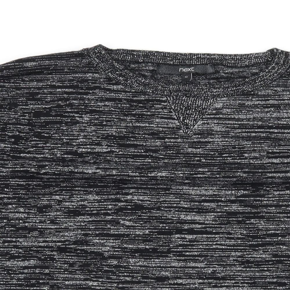 NEXT Womens Black Striped Jersey Pullover Sweatshirt Size 12