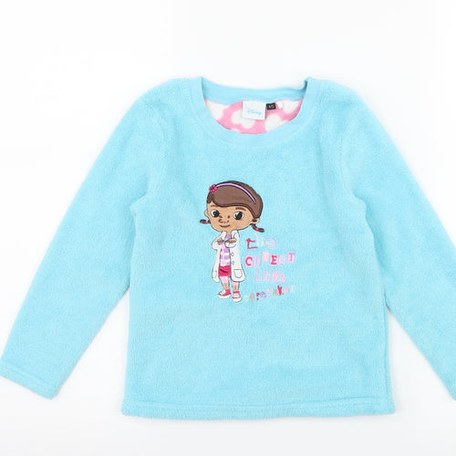 Primark Girls Blue Solid Microfibre Top Pyjama Top Size 4-5 Years  - Cutest Little Caretaker