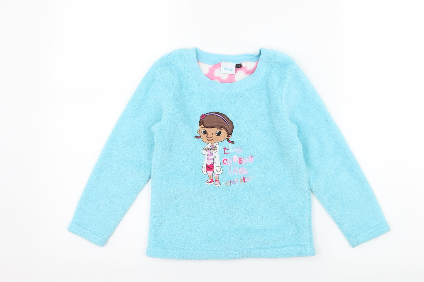 Primark Girls Blue Solid Microfibre Top Pyjama Top Size 4-5 Years  - Cutest Little Caretaker