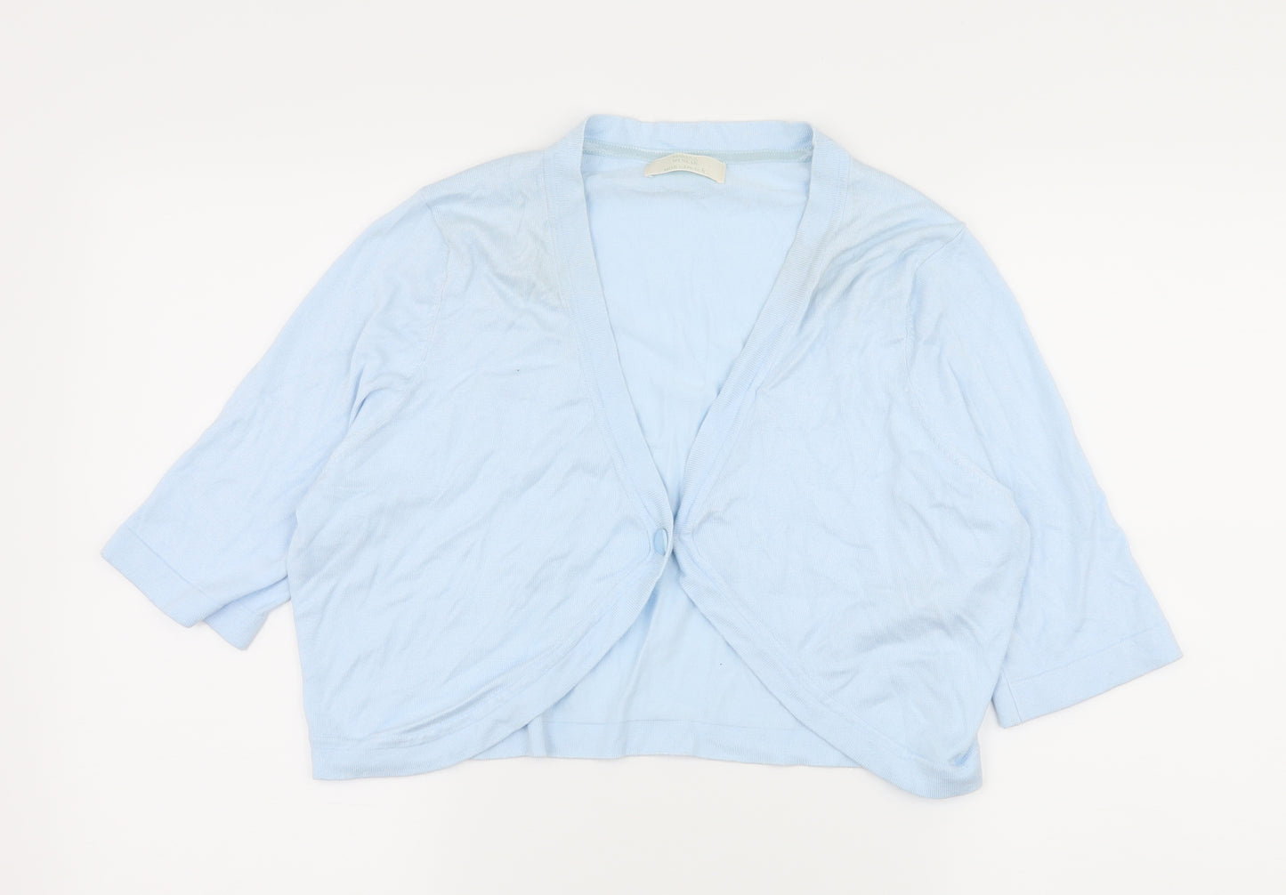 Marks and Spencer Womens Blue  Knit Cardigan Jumper Size 16