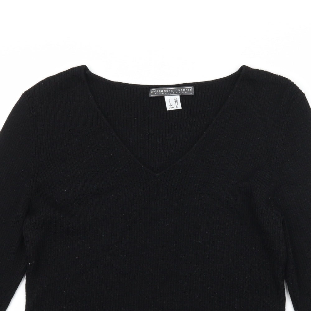 Alessandra roberts Womens Black  Knit Pullover Jumper Size 14
