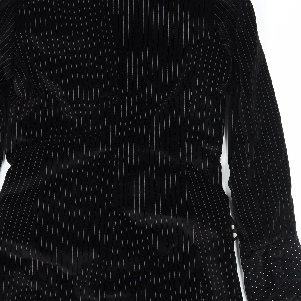 Mikel Rosen Womens Black Striped  Jacket  Size 10