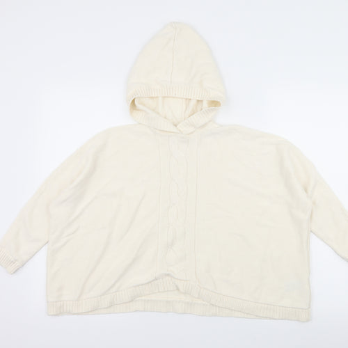 Gap Girls Ivory Batik Knit Pullover Hoodie Size 8-9 Years