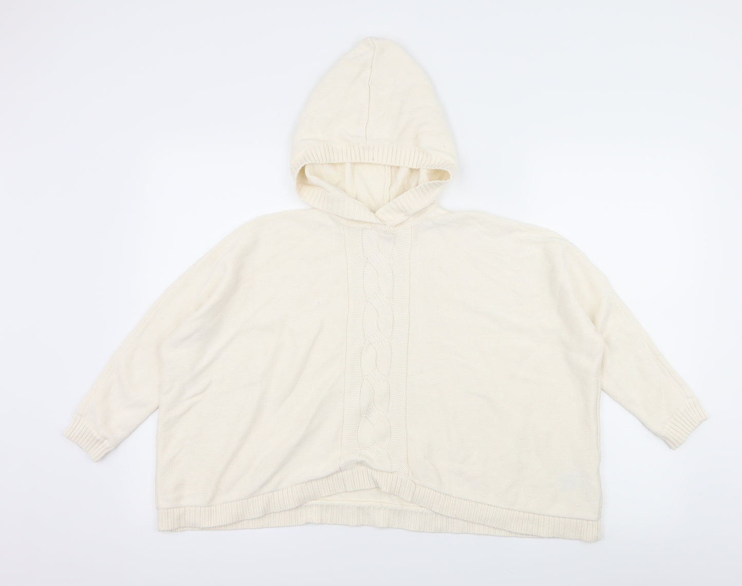 Gap Girls Ivory Batik Knit Pullover Hoodie Size 8-9 Years