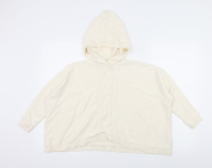 Gap Girls Ivory Batik Knit Pullover Hoodie Size 8-9 Years