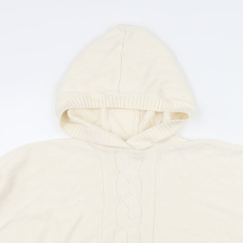 Gap Girls Ivory Batik Knit Pullover Hoodie Size 8-9 Years