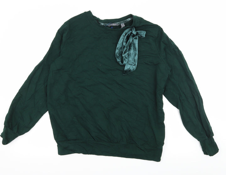 AnyBody Womens Green  Jersey Pullover Sweatshirt Size M