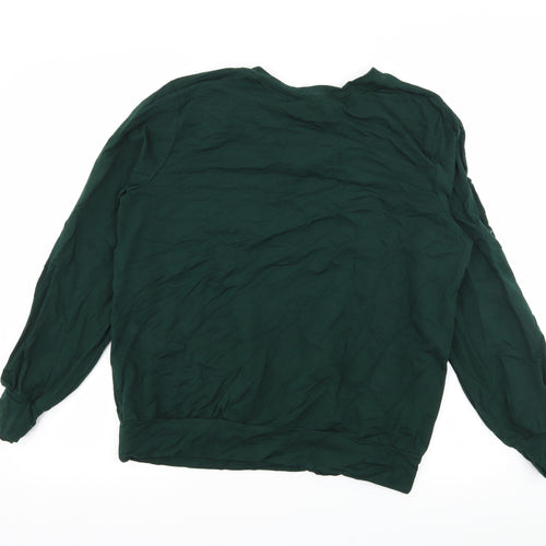 AnyBody Womens Green  Jersey Pullover Sweatshirt Size M