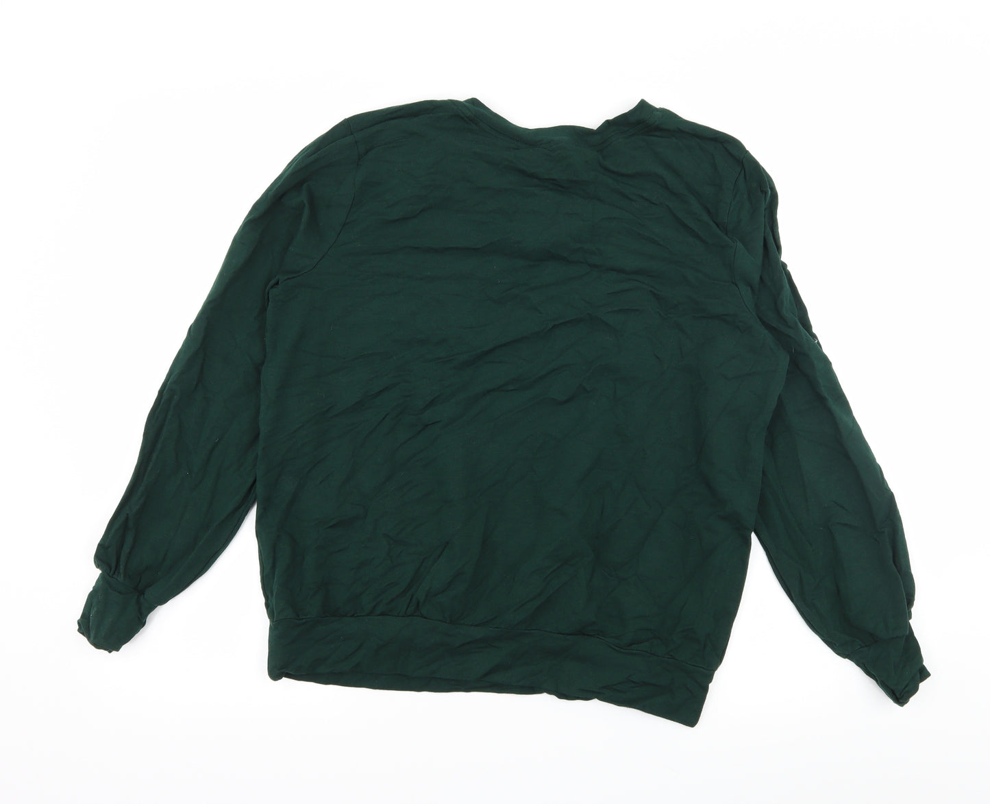 AnyBody Womens Green  Jersey Pullover Sweatshirt Size M