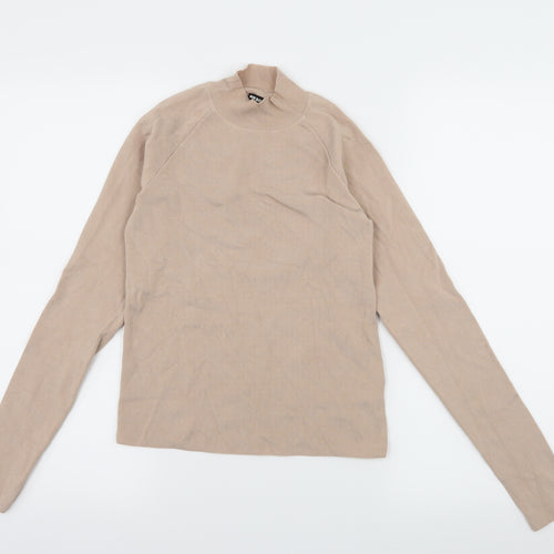 Bik bok Womens Beige  Jersey Basic T-Shirt Size M