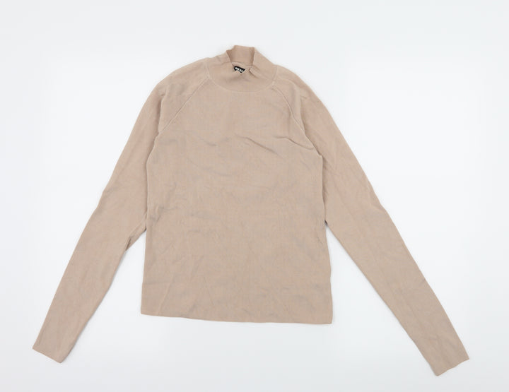 Bik bok Womens Beige Jersey Basic T-Shirt Size M