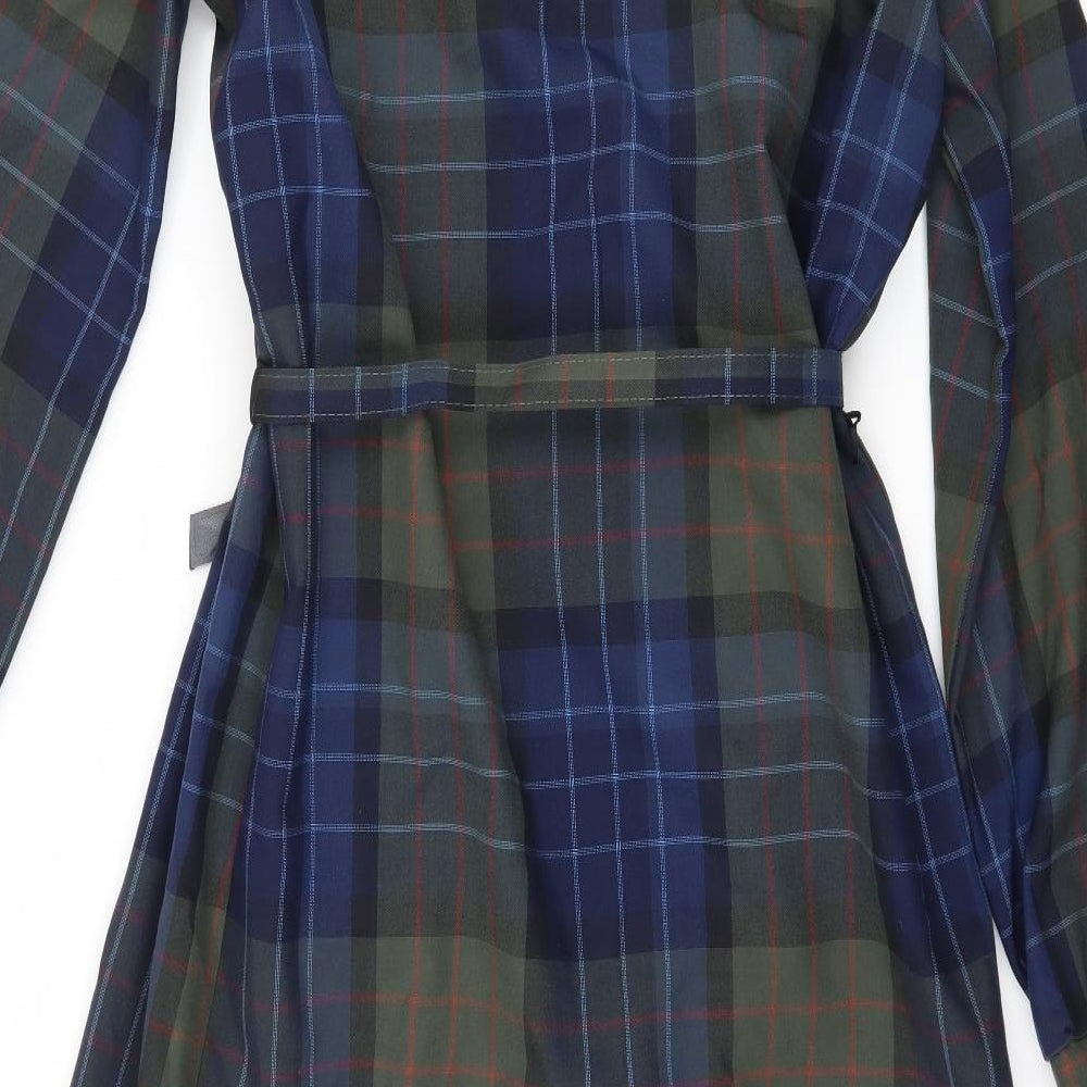 Trevira Womens Black Check  Shirt Dress  Size 12