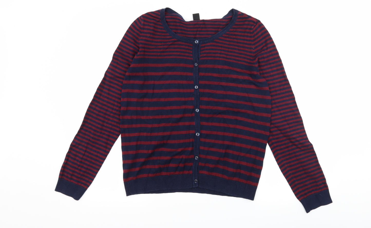 H&M Womens Black Striped Knit Cardigan Jumper Size M
