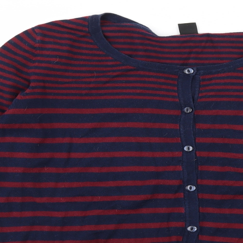 H&M Womens Black Striped Knit Cardigan Jumper Size M