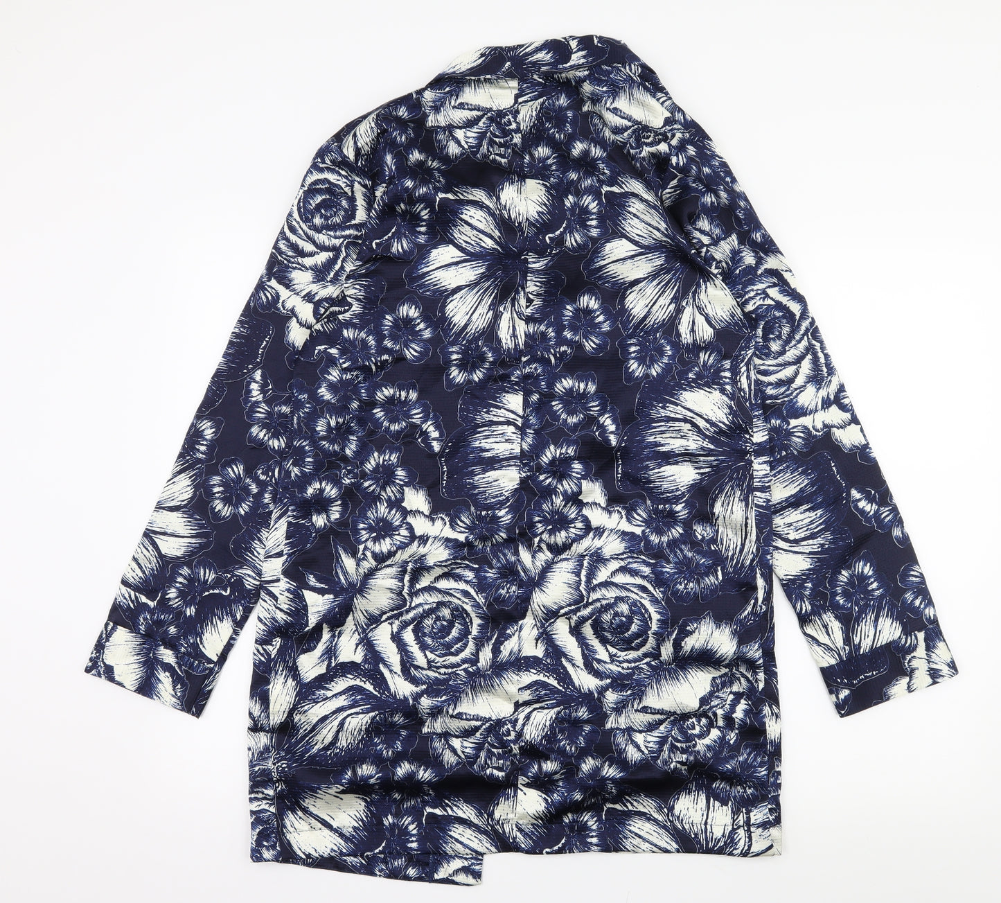 Atmosphere Womens Blue Floral Satin Jacket Blazer Size 12