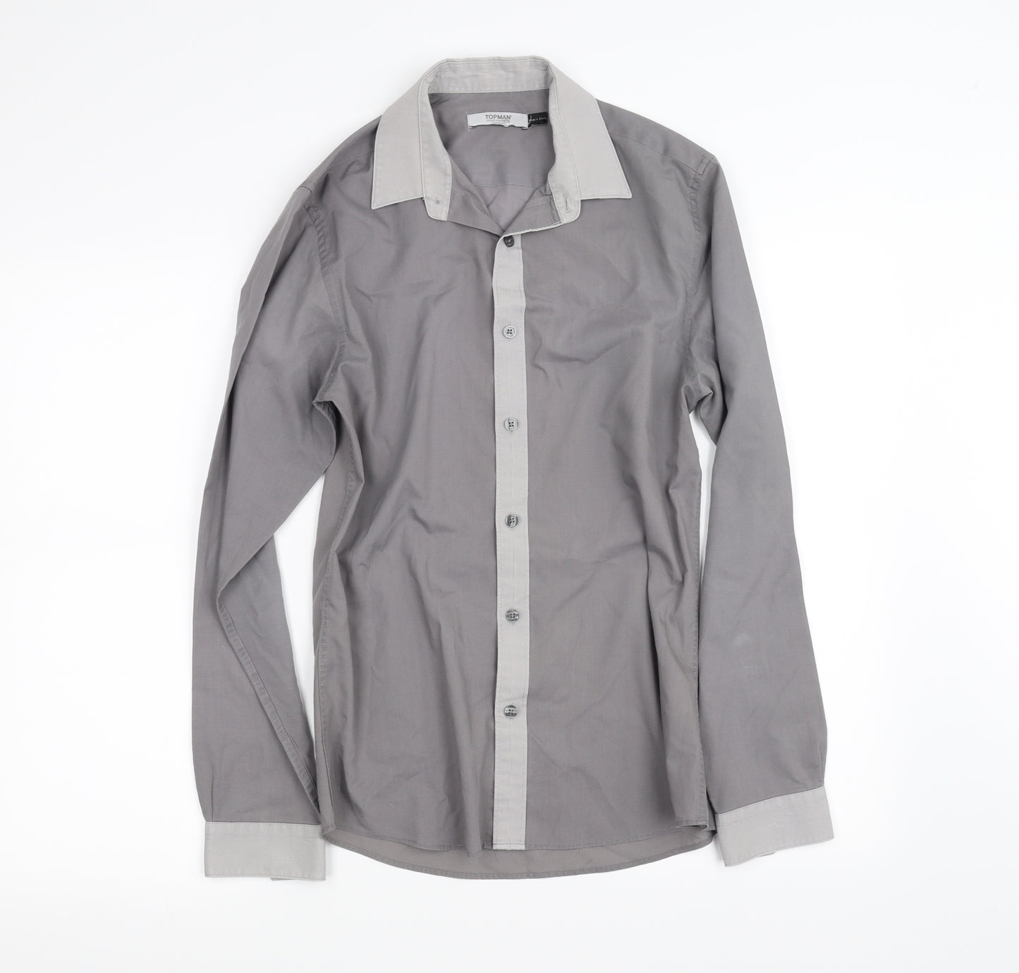 Topman Mens Grey    Dress Shirt Size S