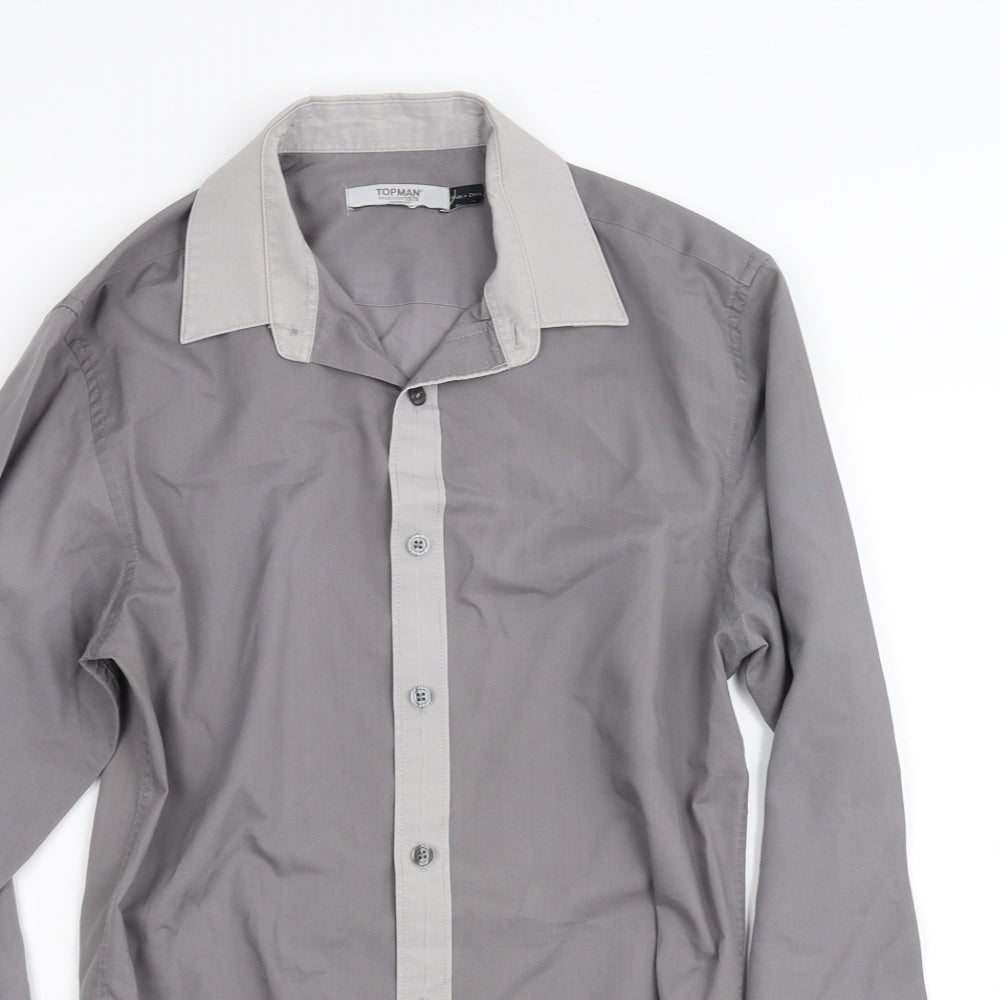 Topman Mens Grey    Dress Shirt Size S