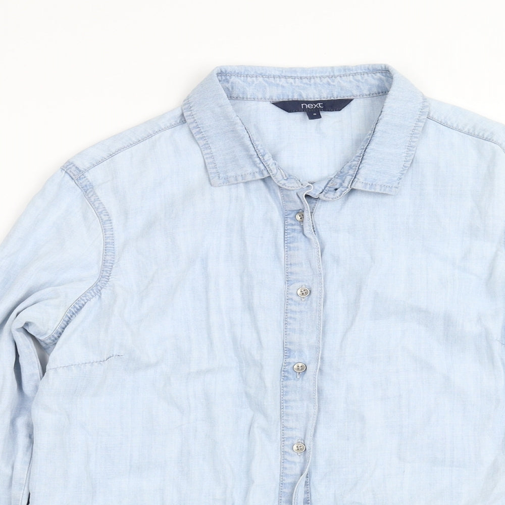 NEXT Womens Blue   Basic Button-Up Size 8