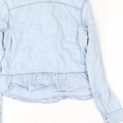 NEXT Womens Blue   Basic Button-Up Size 8
