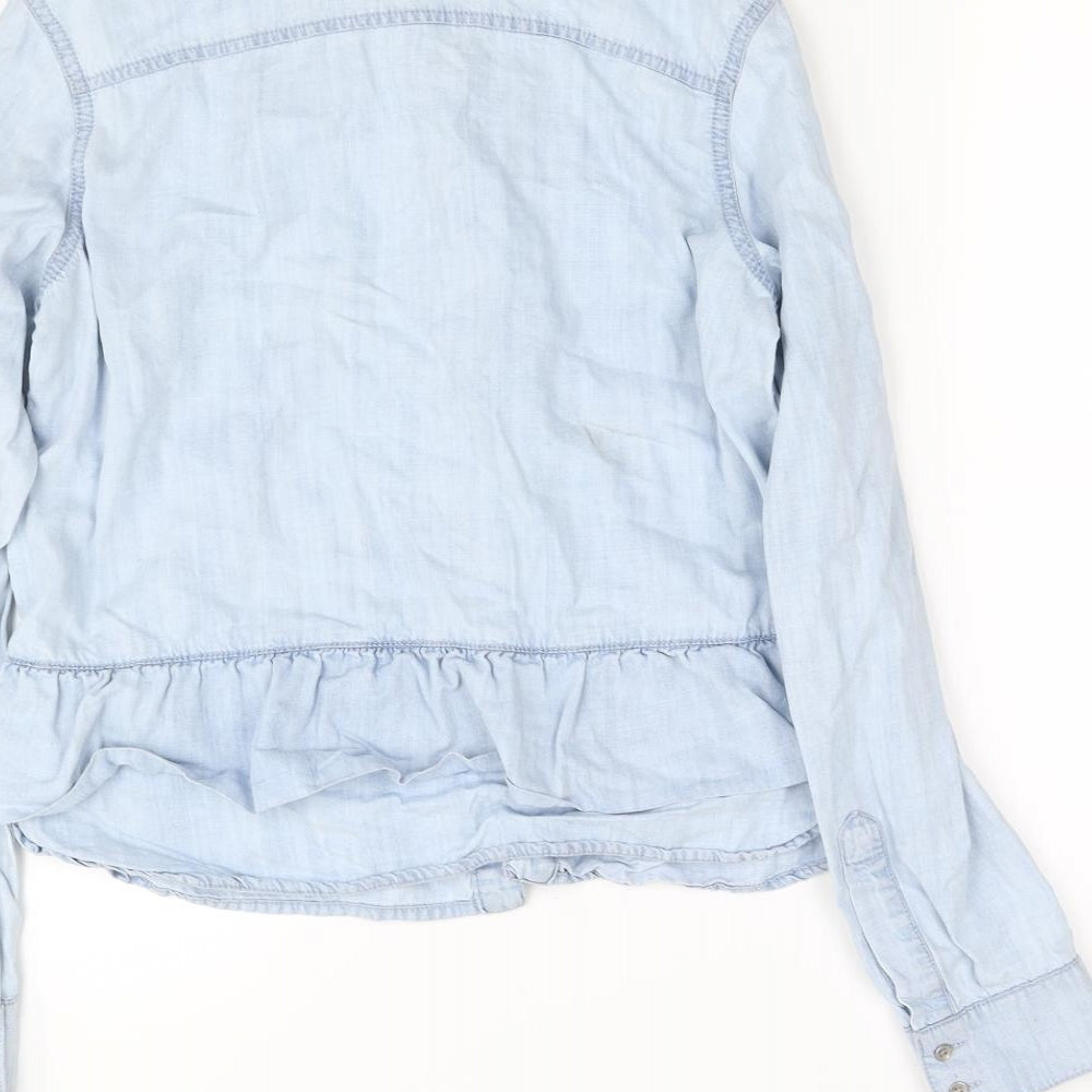 NEXT Womens Blue   Basic Button-Up Size 8