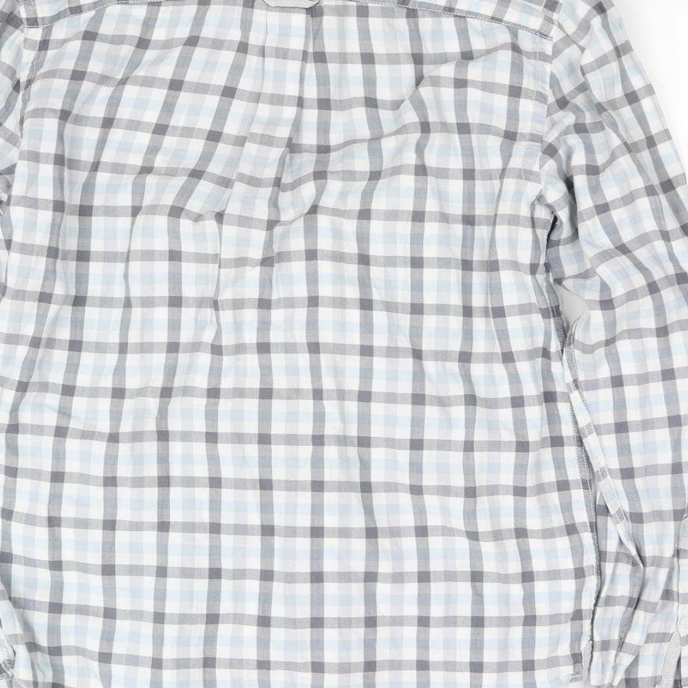 River Island Womens Blue Check  Basic Button-Up Size 2