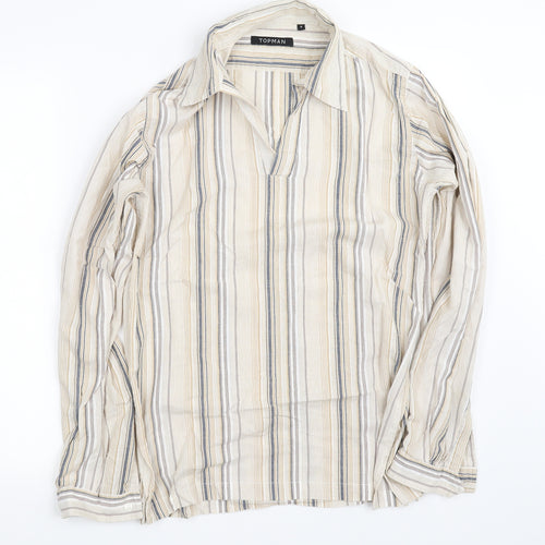 Topman Mens Beige    Button-Up Size S