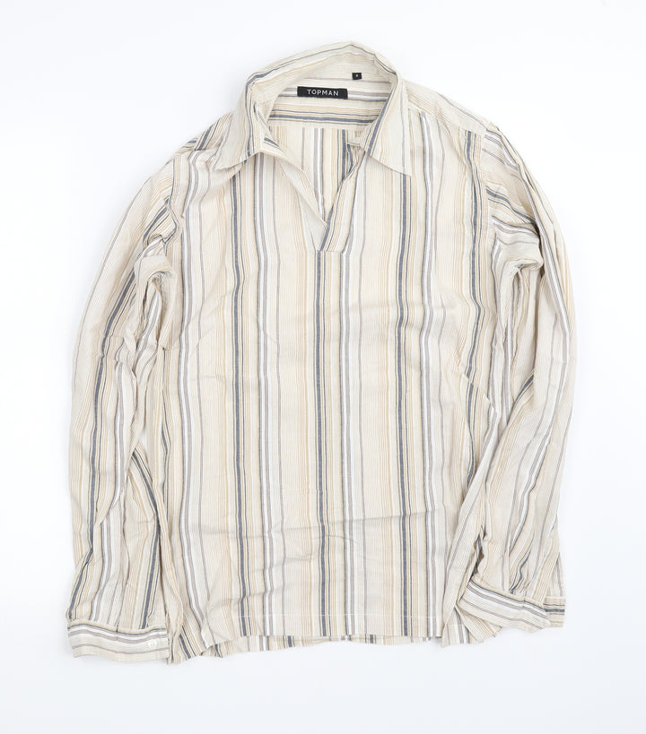 Topman Mens Beige Button-Up Size S