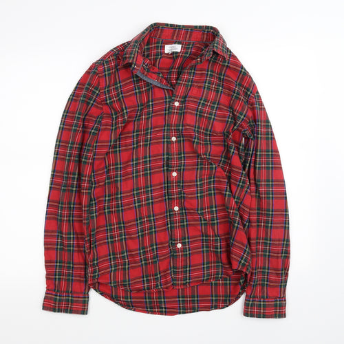 NEXT Womens Red Check  Basic Button-Up Size S