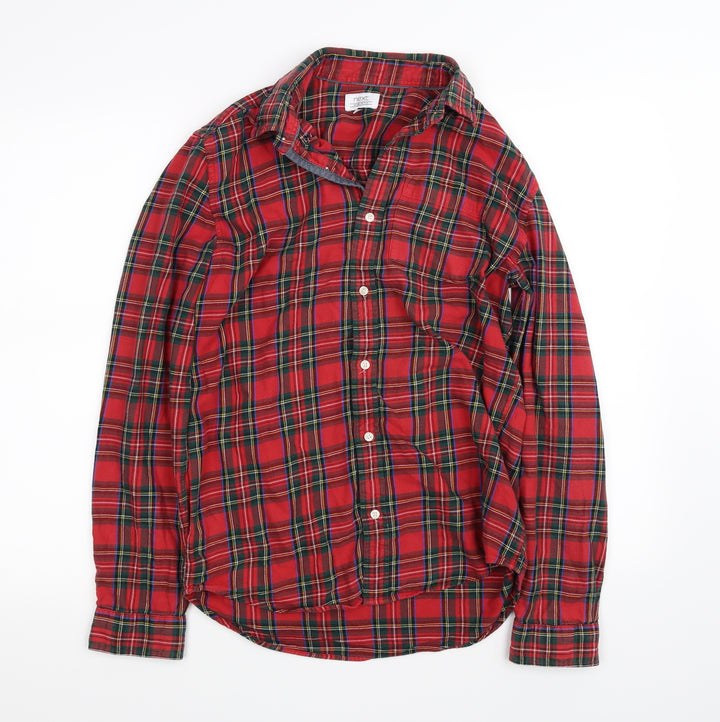 NEXT Womens Red Check  Basic Button-Up Size S